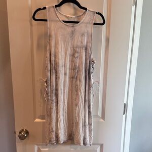 American Eagle Soft‎ & Sexy Sleeveless Tie-Dye Lace Up Side Dress Gray